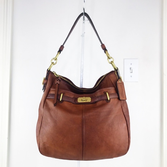 Coach Handbags - Coach Distressed Whiskey Leather Ashlyn Hobo Bag